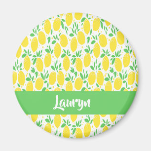 Custom name lemon pattern magnet