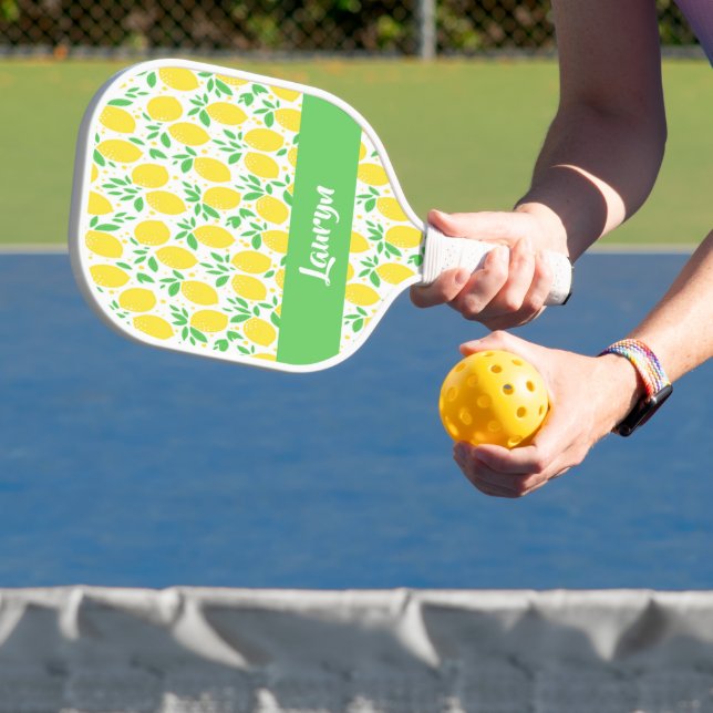 Custom name lemon pattern pickleball paddle (Insitu)