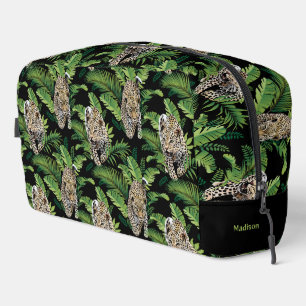 Custom Name Leopard Pattern Dopp Kit