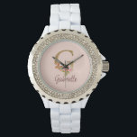 Custom Name Letter G Gold Foil Blush Pink Roses Watch<br><div class="desc">Custom Name Letter G Gold Foil Blush Pink Roses design blends timeless floral elegance with shimmering gold—perfect for romantic expressions,  soft feminine style,  personalised name keepsakes,  and customised party favours. Click 'Personalise' to add your name or a loved one’s.</div>