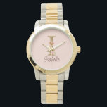Custom Name Letter I Gold Foil Blush Pink Roses Watch<br><div class="desc">Custom Name Letter I Gold Foil Blush Pink Roses design features a graceful floral monogram with golden shimmer—perfect for romantic gifting,  soft feminine touches,  and elegant name personalisation. Click 'Personalise' to add your name or a loved one’s.</div>