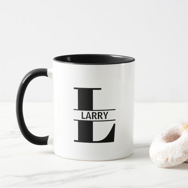 Custom Name Letter 'L' Mug (With Donut)