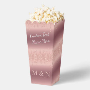 Custom Name Letter Wedding Rose Gold Popcorn Box