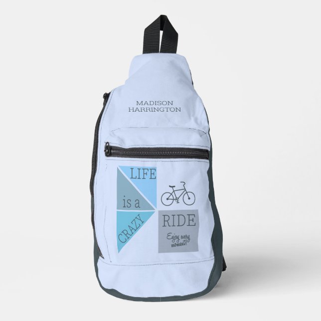Custom Name Life is a Crazy Ride Sling Bag (Front)