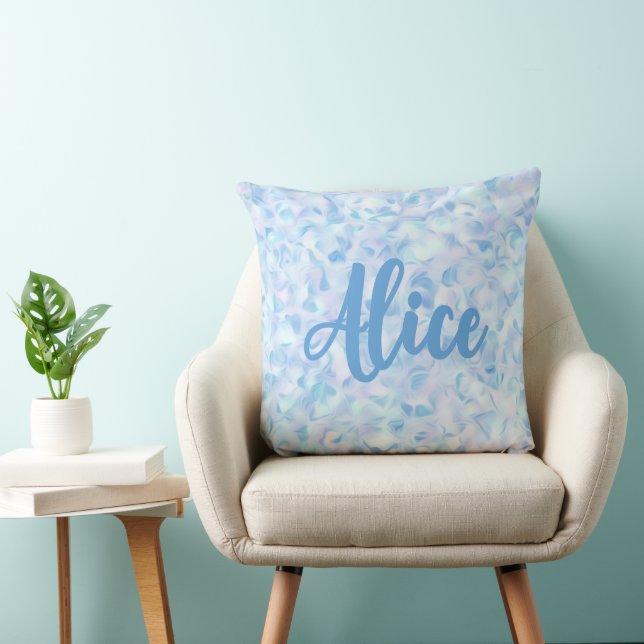 Custom Name Lilac Flower Petal Organic Shape  Cushion (Chair)