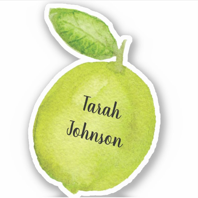 Custom Name Lime fruit Sticker (Front)
