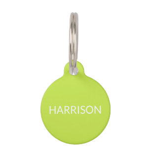 Custom name lime green dog cat contact Info Pet Tag