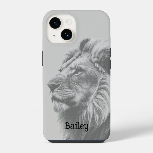 Custom Name Lion Animal  iPhone Case (Back)