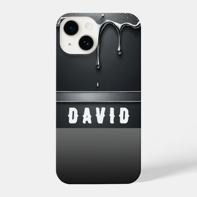 ✨ Custom Name Liquid Flow Dripping Paint Aesthetic iPhone Case (Back)