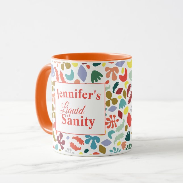 Custom Name Liquid Sanity Colourful Mug (Front Left)