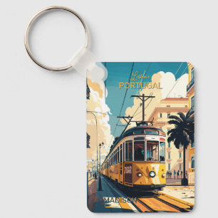 Custom Name Lisbon Portugal Key Ring