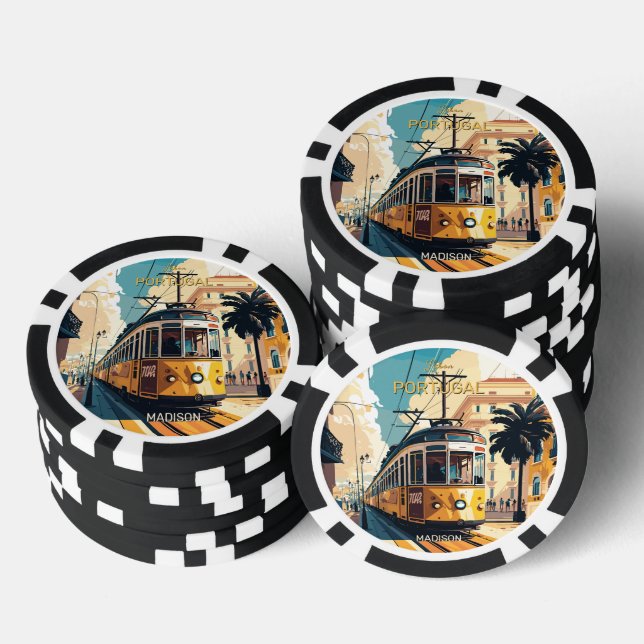 Custom Name Lisbon Portugal Poker Chips (Stack)