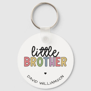 Custom Name Little Brother Cute Personalised  Key Ring