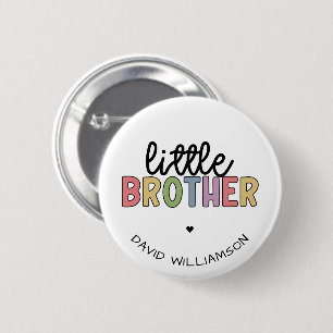 Custom Name Little Brother Cute Personalized 6 Cm Round Badge