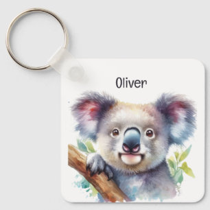 Custom Name Little Koala Bear Australian Animal  Key Ring
