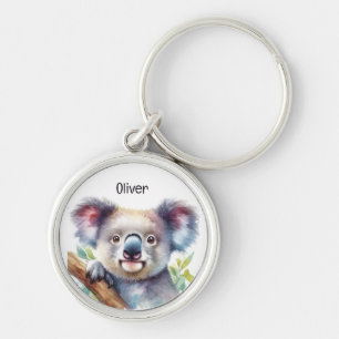 Custom Name Little Koala Bear Australian Animal  Key Ring
