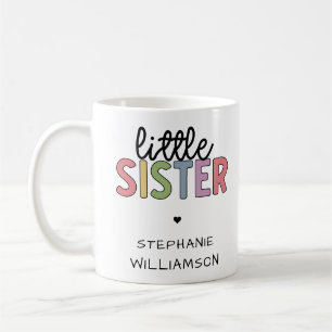 Custom Name Little Sister Cute Personalised Coffee Mug