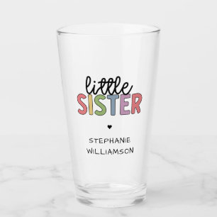 Custom Name Little Sister Cute Personalised Glass