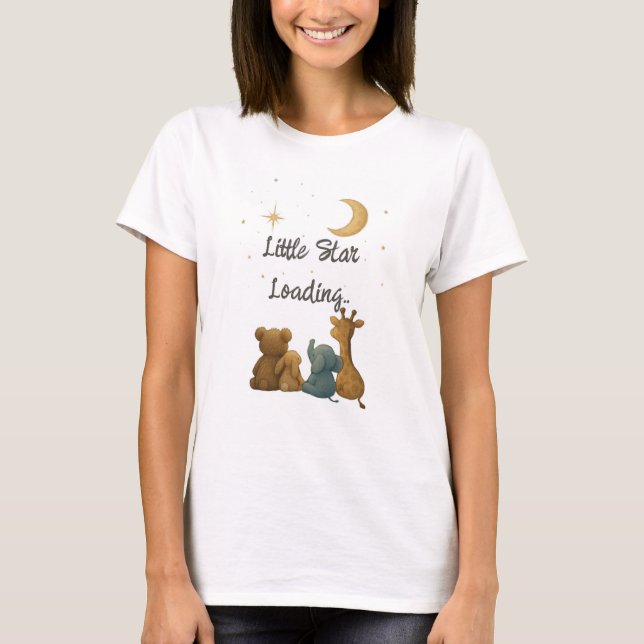 Custom Name "Little Star Loading" Mum-to-be T-Shirt (Front)