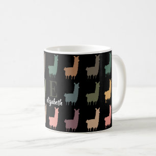 Custom Name Llama Personalised Retro Alpaca Gift Coffee Mug