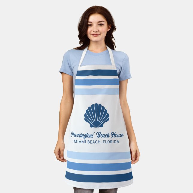 Custom Name & Location Beach House Apron (Worn)