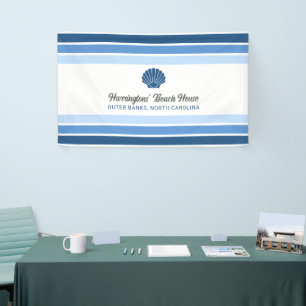 Custom Name & Location Beach House Banner