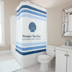 Custom Name & Location Beach House Shower Curtain