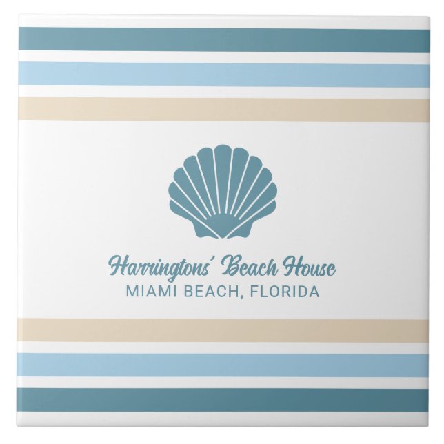 Custom Name & Location Beach House Tile (Front)