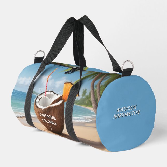 Custom Name & Location Coco Loco Duffle Bag (Left Corner)