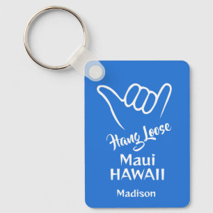Custom Name, Location & Color Shaka Key Ring