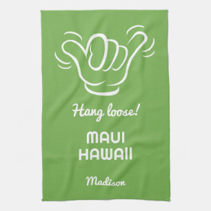 Custom Name, Location & Color Shaka Tea Towel