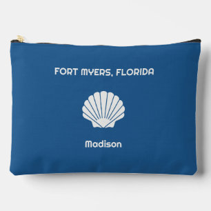 Custom Name, Location & Colour Seashell Accessory Pouch