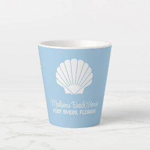 Custom Name, Location & Colour Seashell Latte Mug