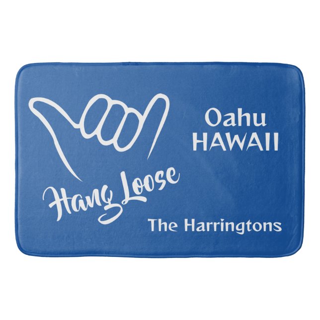 Custom Name, Location & Colour Shaka Bath Mat (Front)