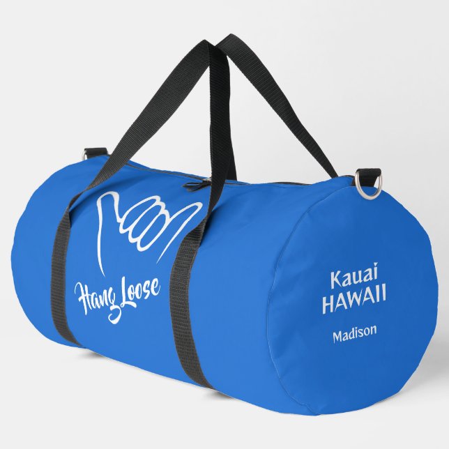 Custom Name, Location & Colour Shaka Duffle Bag (Left Corner)