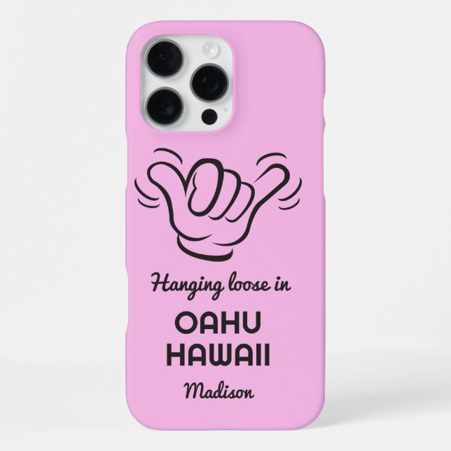 Custom Name, Location & Colour Shaka iPhone Case (Back)