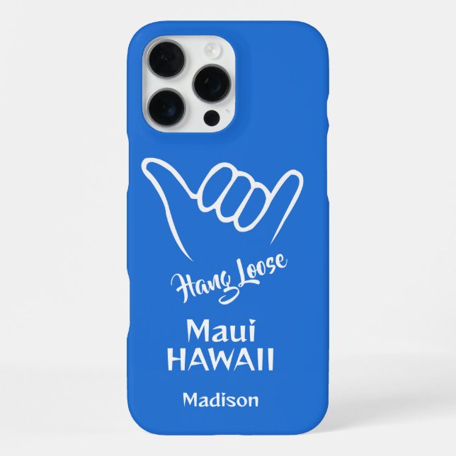 Custom Name, Location & Colour Shaka iPhone Case (Back)