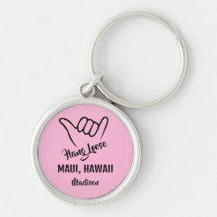Custom Name, Location & Colour Shaka Key Ring