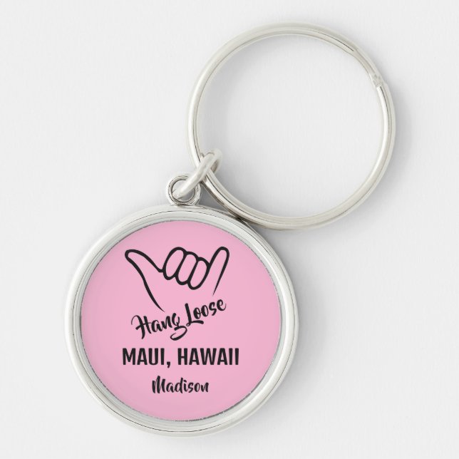 Custom Name, Location & Colour Shaka Key Ring (Front)