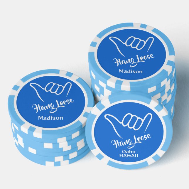 Custom Name, Location & Colour Shaka Poker Chips (Stack)