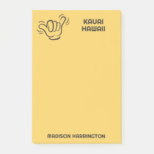 Custom Name, Location & Colour Shaka Post-it Notes