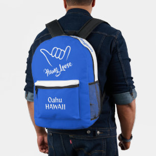 Custom Name, Location & Colour Shaka Printed Backpack