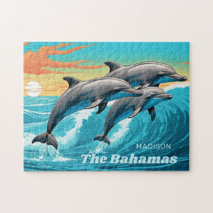 Custom Name & Location Dolphin Jigsaw Puzzle