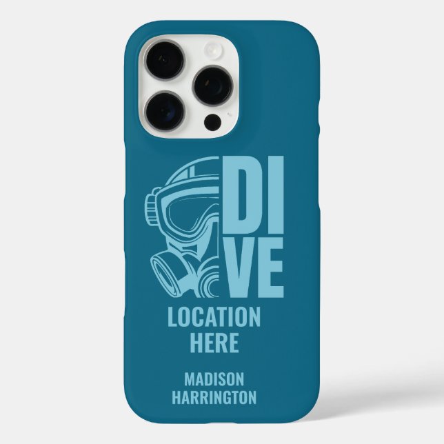 Custom Name & Location Scuba Diving Case-Mate iPhone Case (Back)