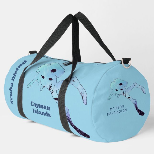 Custom Name & Location Scuba Diving Duffle Bag (Left Corner)