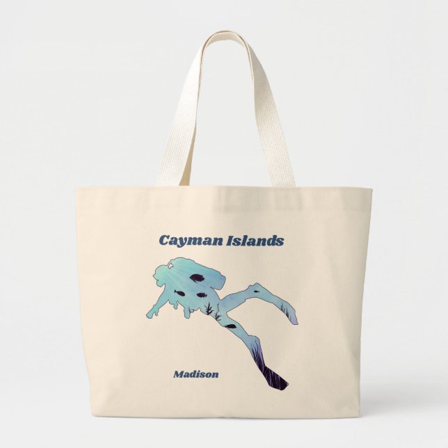 Custom Name & Location Scuba Diving Large Tote Bag (Front)