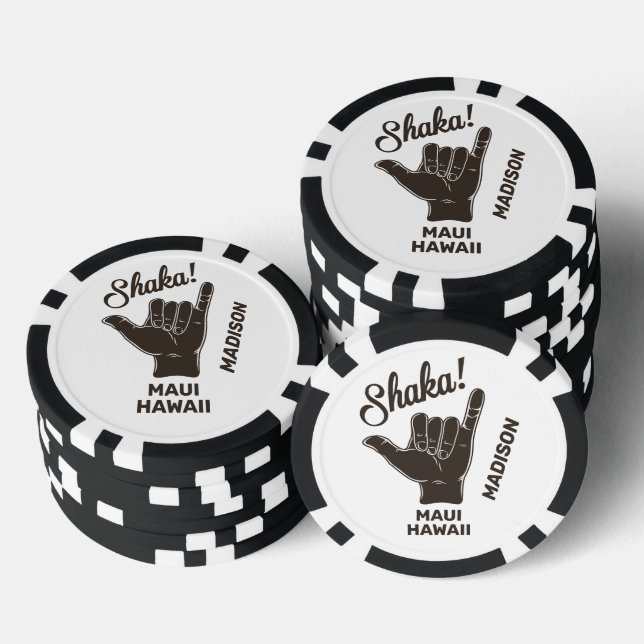 Custom Name & Location Shaka Poker Chips (Stack)