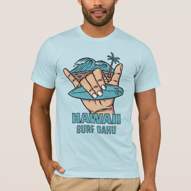 Custom Name & Location Surf Shaka T-Shirt (Front)