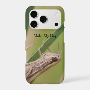 Custom Name Locust on Green Leaf Photo Phone Case