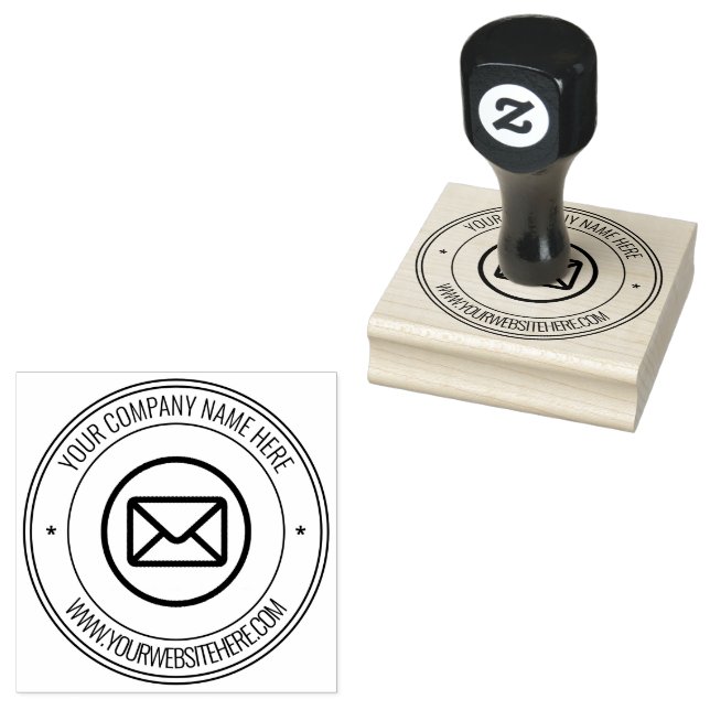 Custom Name Logo and Text Round Rubber Stamp (Stamped)
